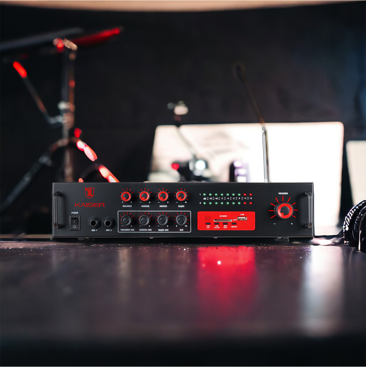 Amplificador Profesional Kaiser 800 W Pmpo, Mix-2301dusb