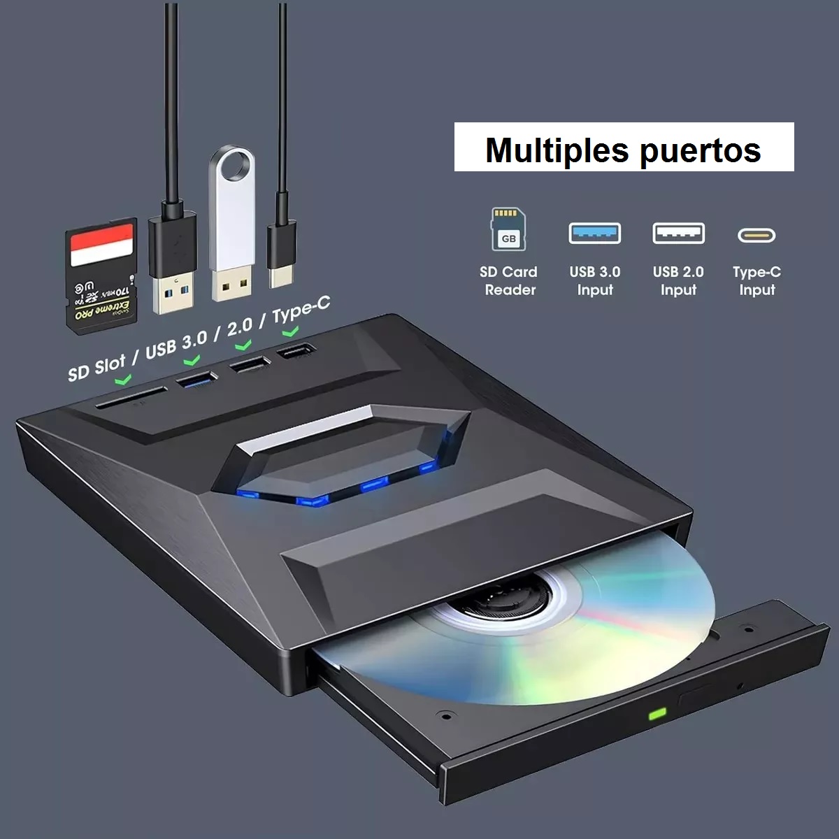 Unidad Externa De Cd Y Dvd Grabadora Dvd Lector Cd Quemador