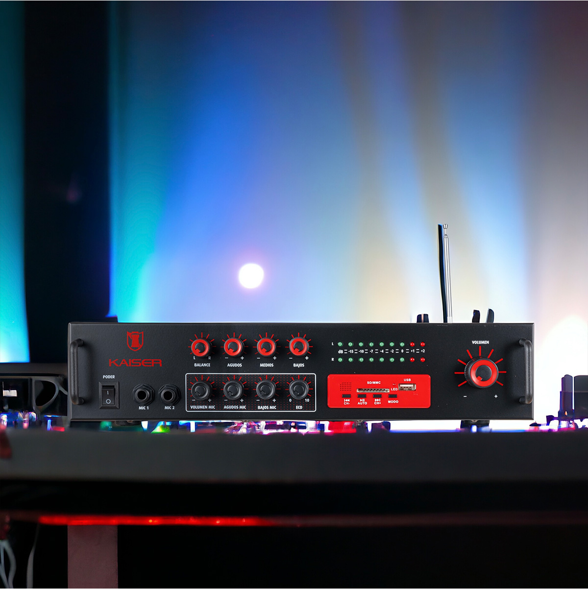 Amplificador Profesional Kaiser 800 W Pmpo, Mix-2301dusb