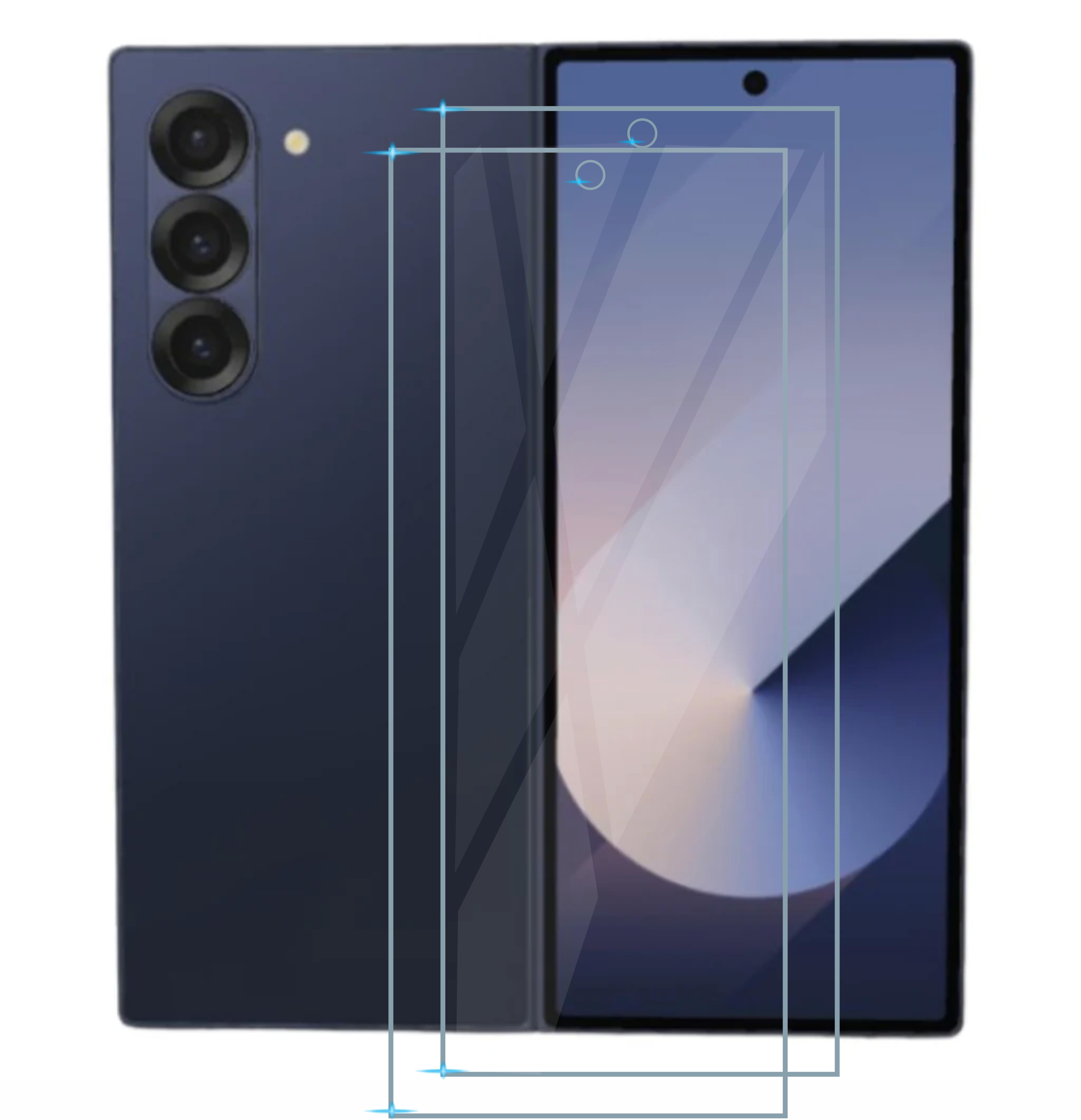 2 Pzas Cristal Templado Para Galaxy Z Fold 6 + Micas Camaras