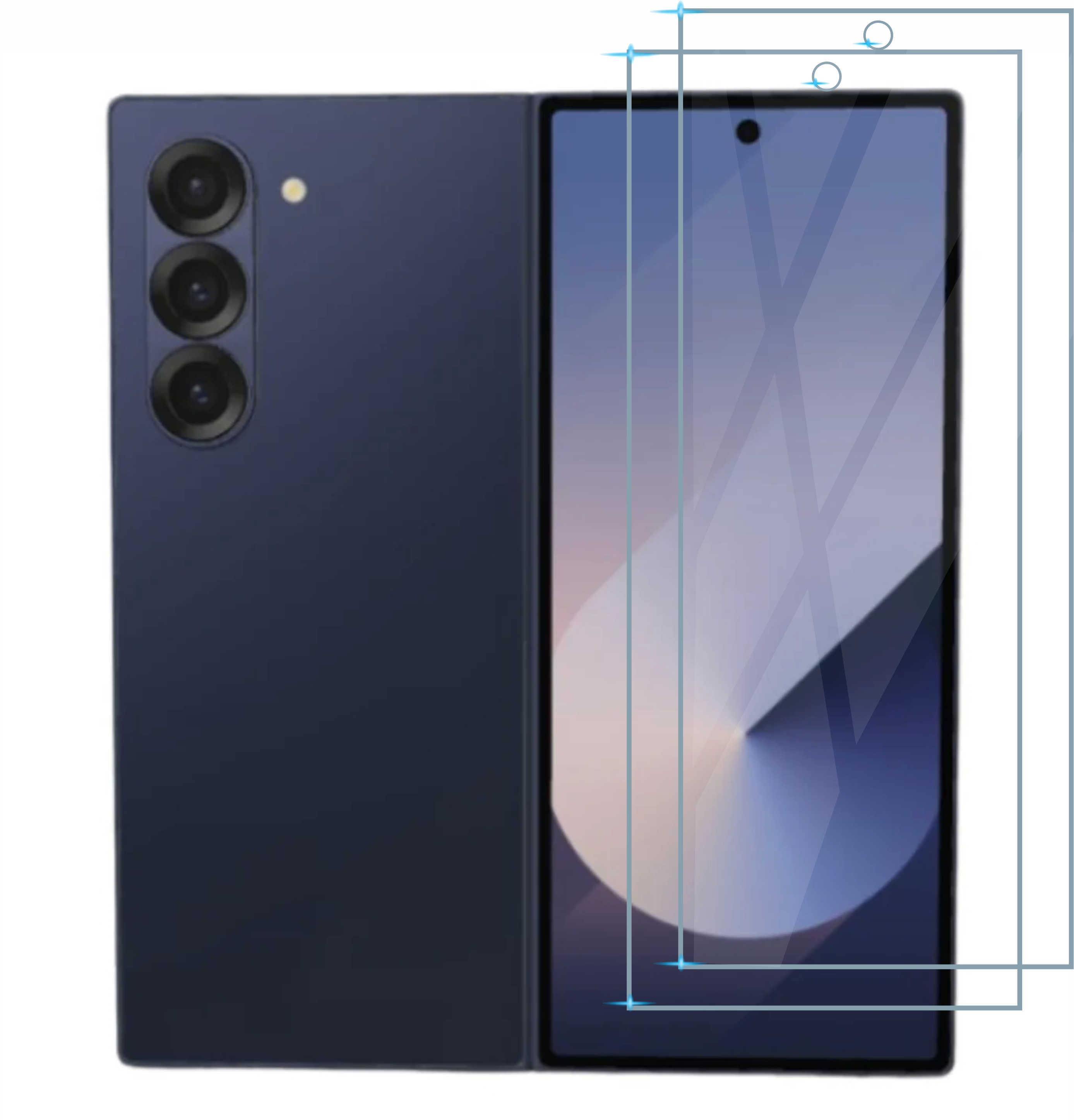 2 Pzas Cristal Templado Para Galaxy Z Fold 6 + Micas Camaras