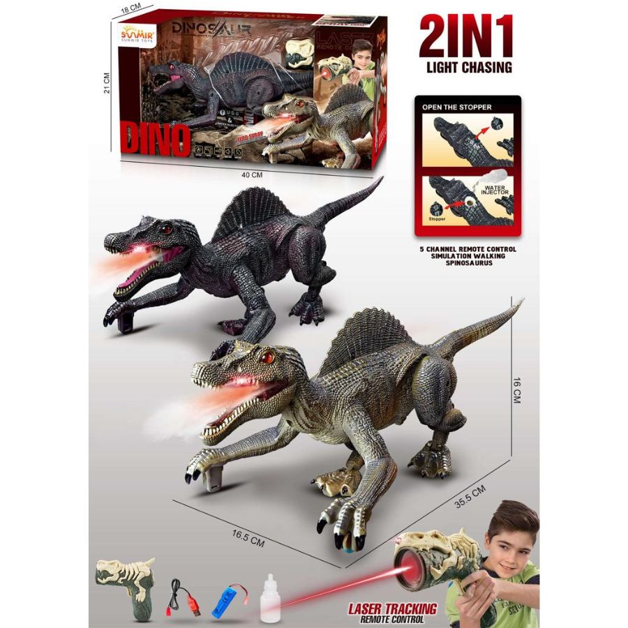 Dinosaurio Radio control Interactivo Luz LED y Humo 