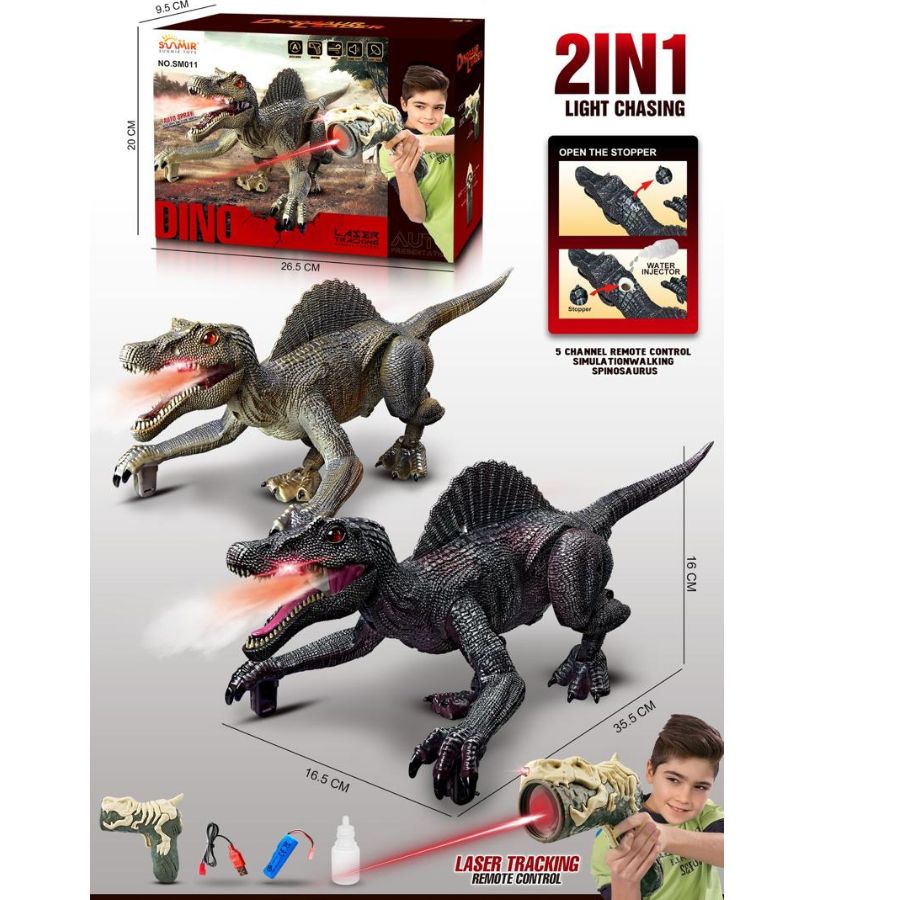 Dinosaurio Radio control Interactivo Luz LED y Humo 