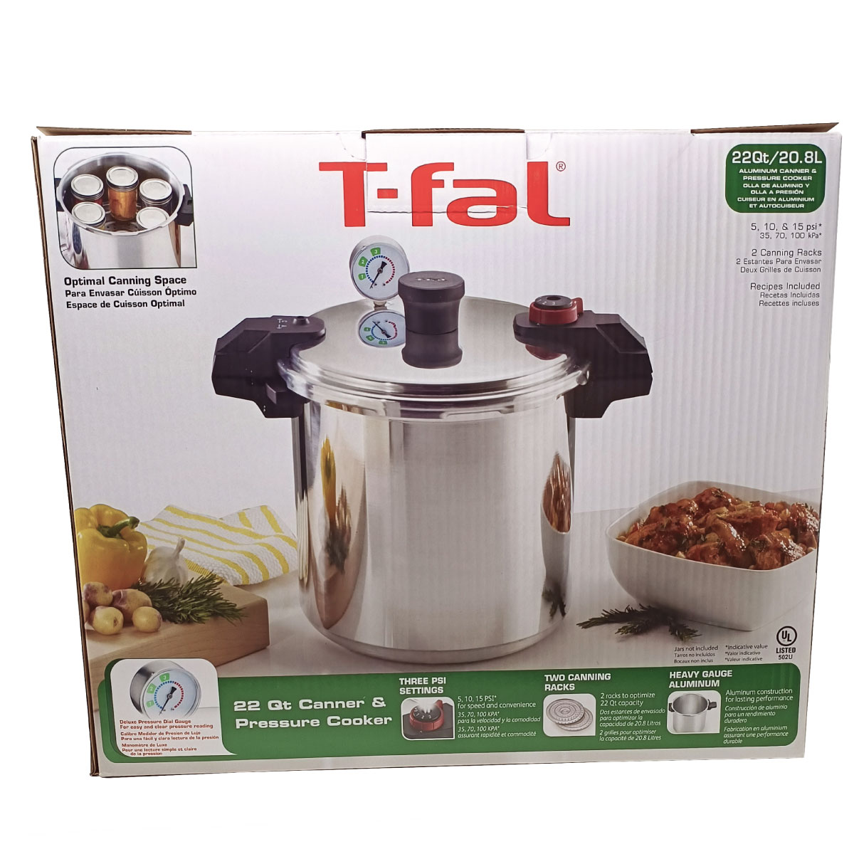 Olla De Presión Express 22 Qt (20.8 l) Aluminio T-fal P3105231