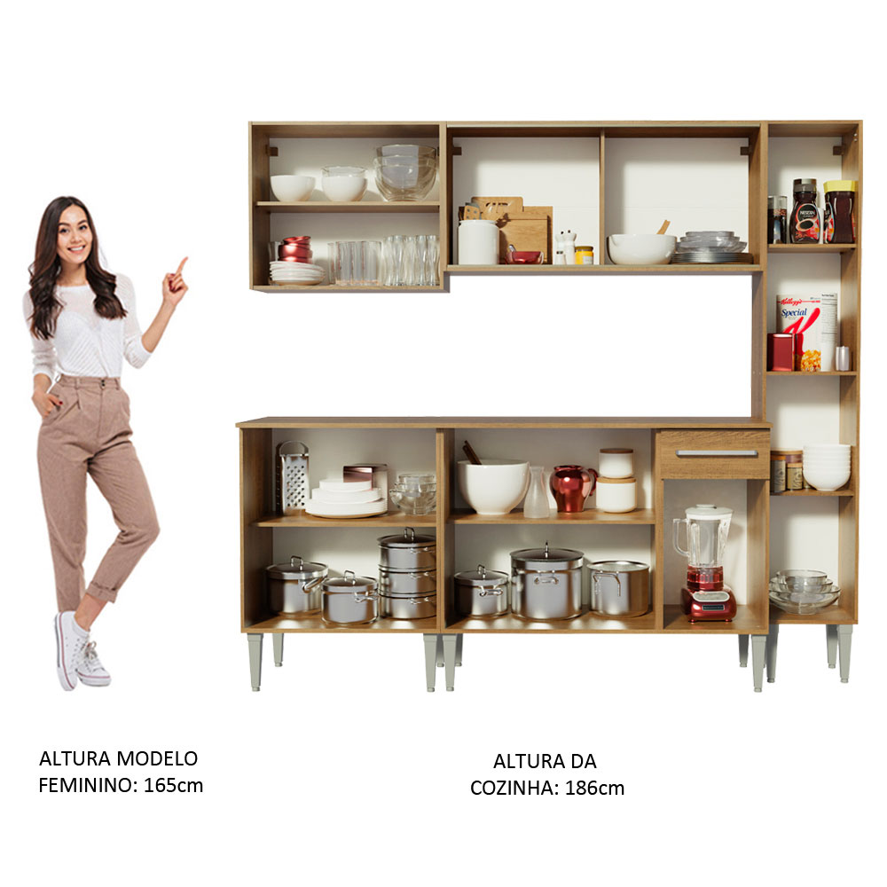Cocina Integral Completa Modular Madesa Emilly West 201cm MM