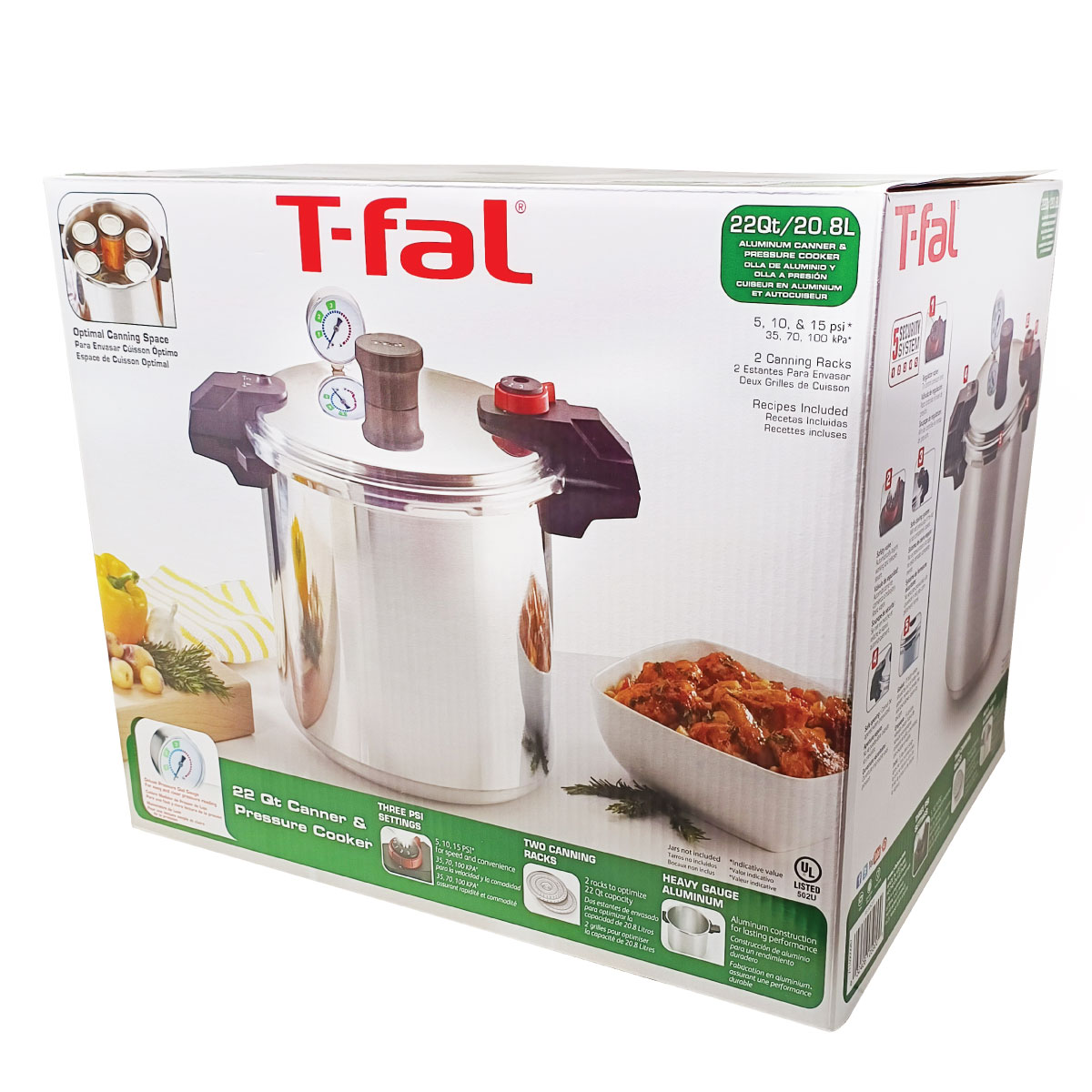 Olla De Presión Express 22 Qt (20.8 l) Aluminio T-fal P3105231
