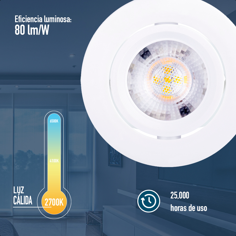 Foco Led Icon Spotlight 7w Luz Cálida 