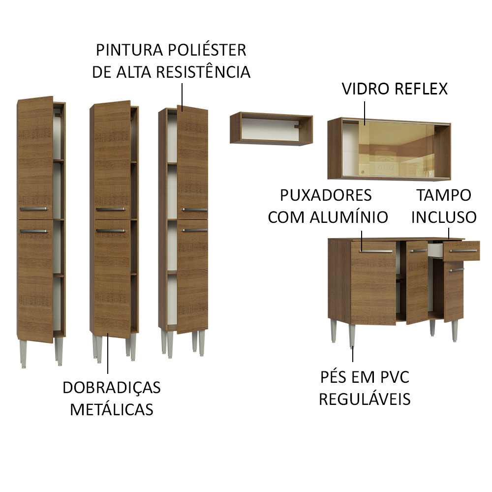 Cocina Integral Completa Modular Madesa Emilly 261cm MM 05
