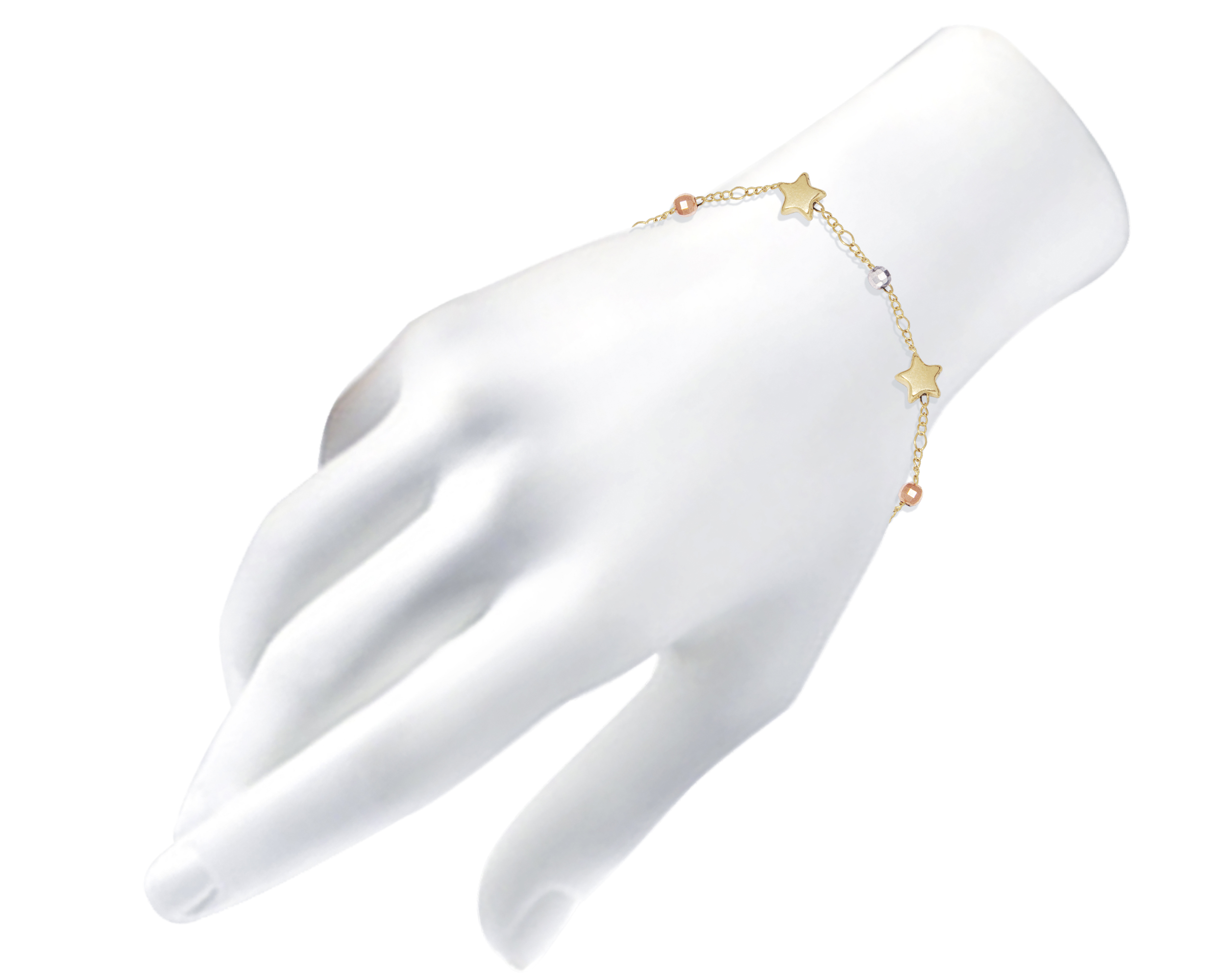 Pulsera Oro 10K Horoz Estrelllas 18cm S900