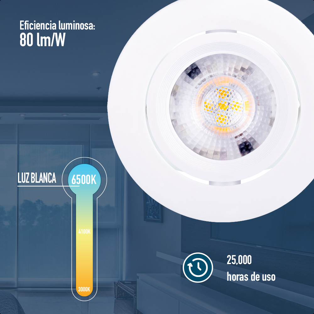 Lampara Led Icon Spotlight 7W Luz Blanca 6500K 