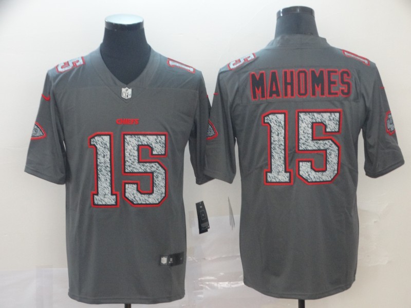 Fantastico! Jersey Jefes Kansas City Chiefs BORDADO Mahomes 15 Gris Red Talla S