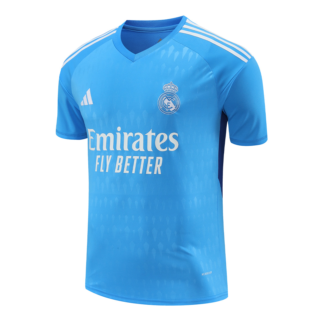 Increible! Jersey Real Madrid 2023/2024 Portero Azul Courtois 1 Talla XL