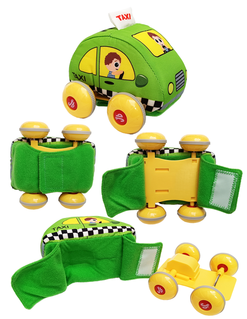 Set de 4 Carritos Juguetes Suaves para Bebés y Niños Pequeños