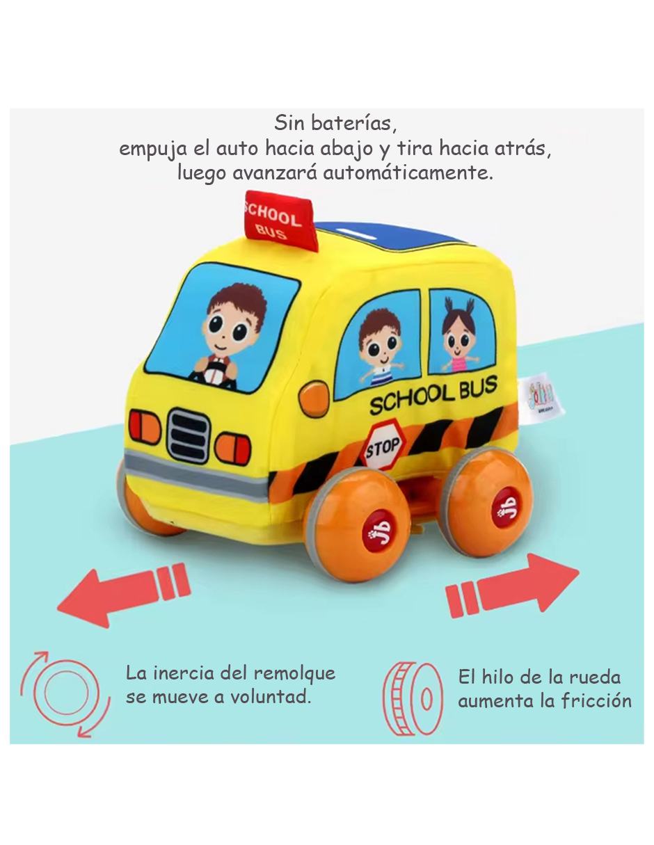 Set de 4 Carritos Juguetes Suaves para Bebés y Niños Pequeños