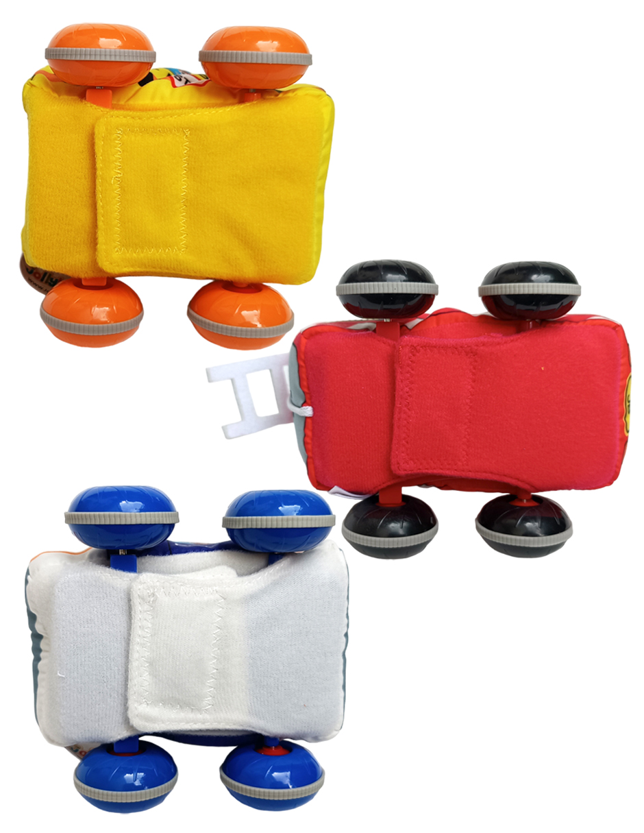 Set de 4 Carritos Juguetes Suaves para Bebés y Niños Pequeños