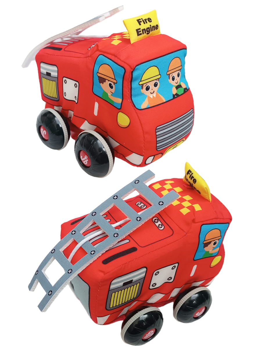 Set de 4 Carritos Juguetes Suaves para Bebés y Niños Pequeños