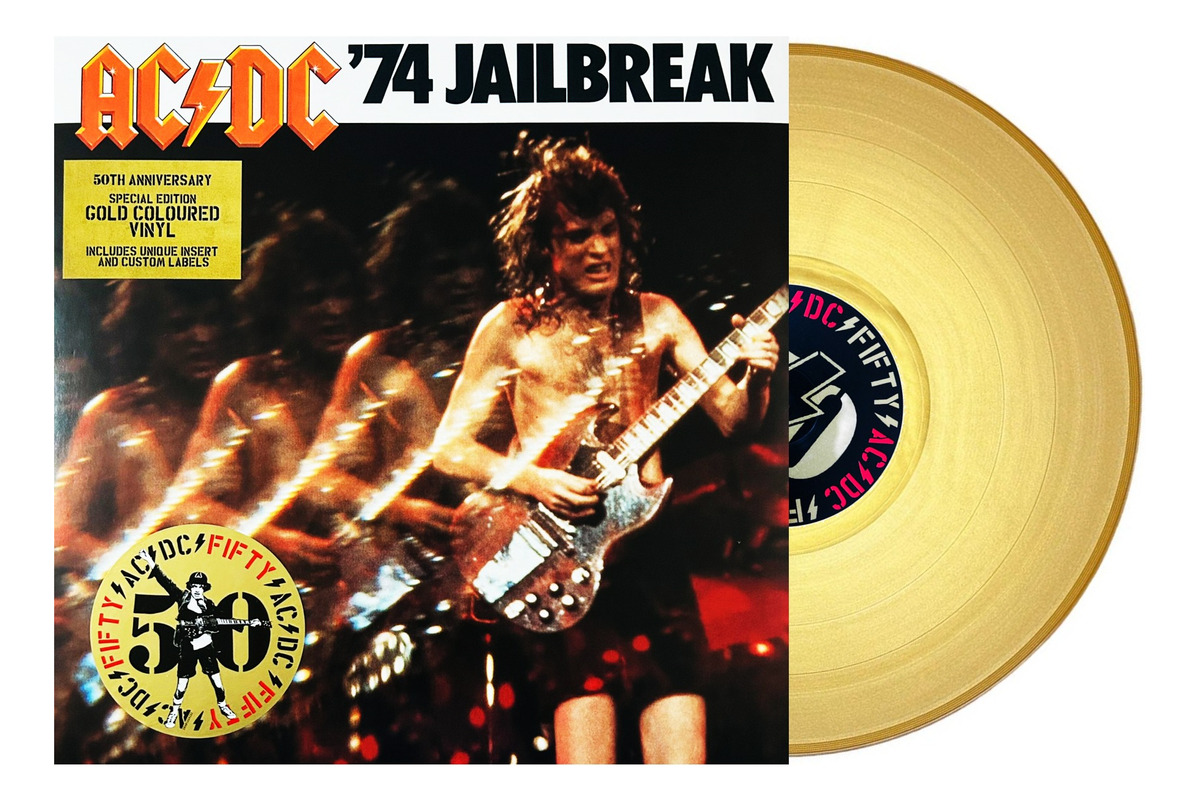 Ac/dc 74 Jailbreak 50th Anniversary Dorado Gold Lp Vinyl