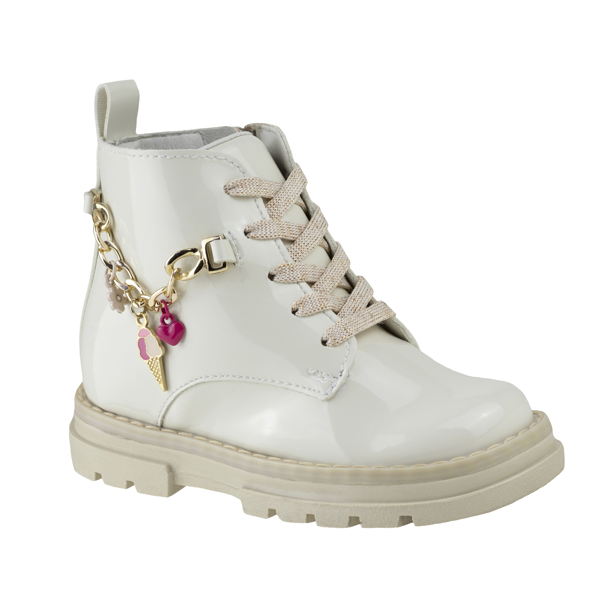 Botas De Charol Para Niña Urbanas Karsten 95012-2A Hueso Confort