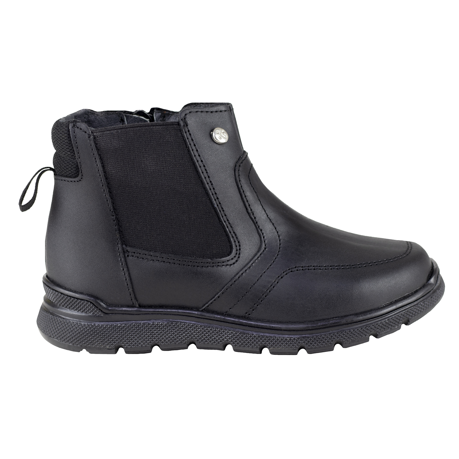 Botin Negro Escolar Para Niño Karsten 85908-1AK De Piel 22-26