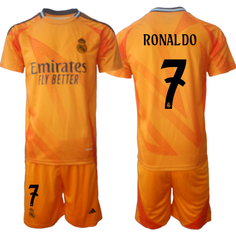 Nuevo! Jersey Real Madrid 2024/2025 Visita Naranja Cristiano Ronaldo CR7 Talla L