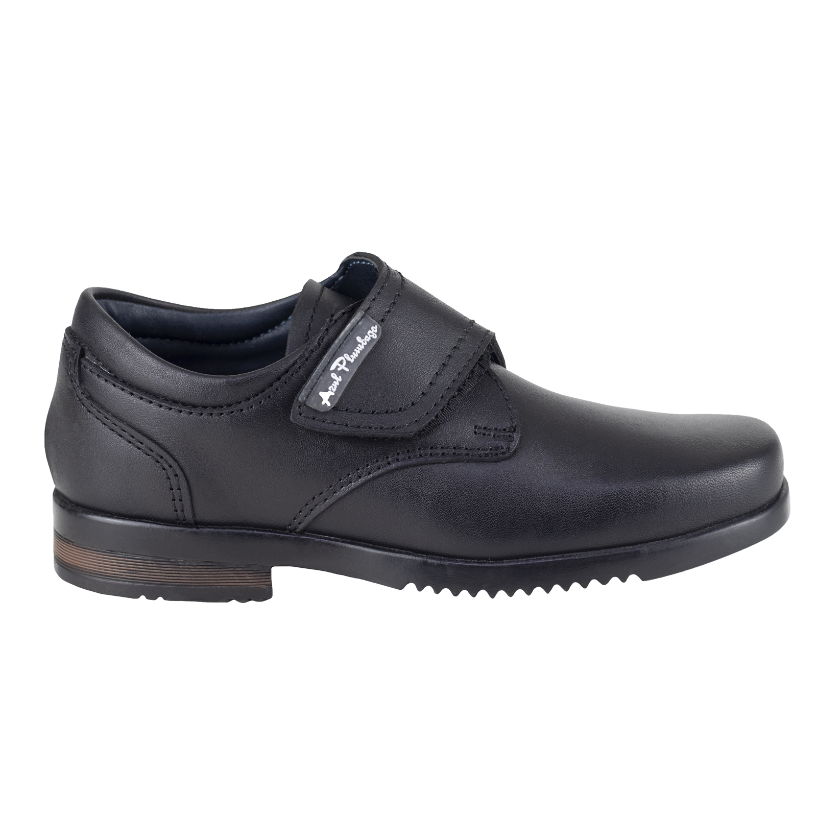 Zapato Escolar Derby Niños Broche Azul Plumbago 00802 Negro