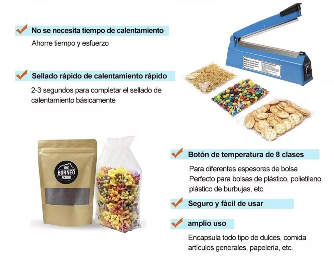 Máquina De Selladora Térmico De Bolsas De Plástico De 20 Cm T