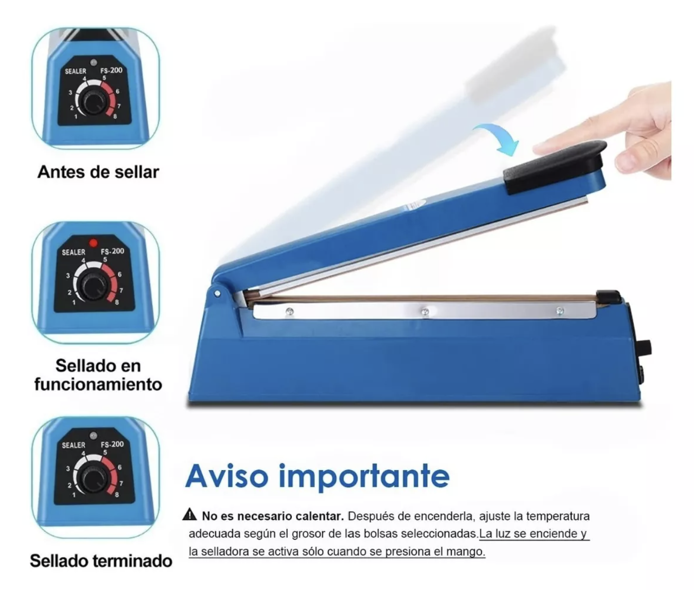 Máquina De Selladora Térmico De Bolsas De Plástico De 20 Cm T