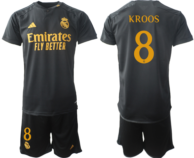 Increible! Jersey Real Madrid 2023/2024 Tercero Negro Toni Kroos 8 Talla XL