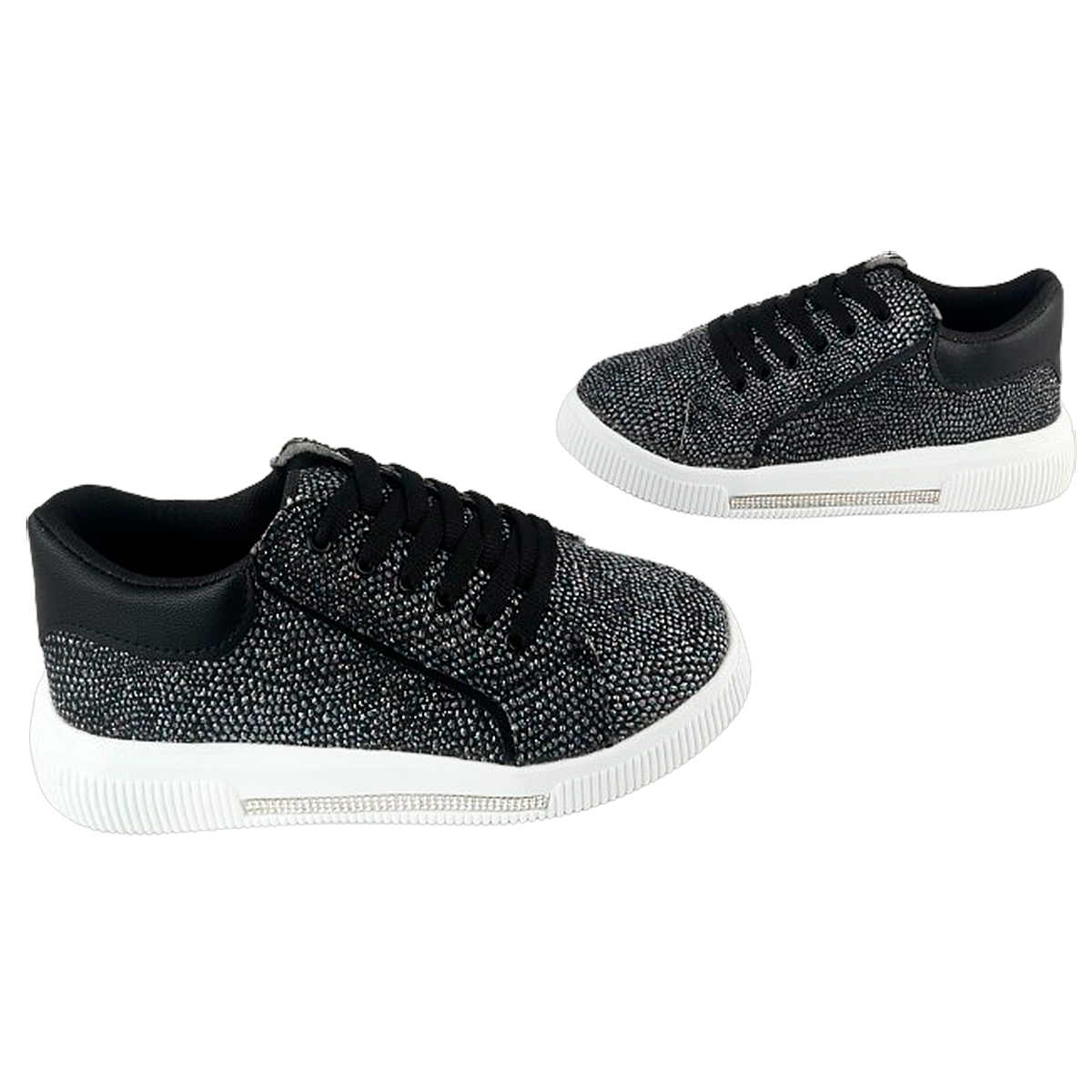 Tenis Niña Juvenil Plataforma Moda Cómodos Negros 170-n