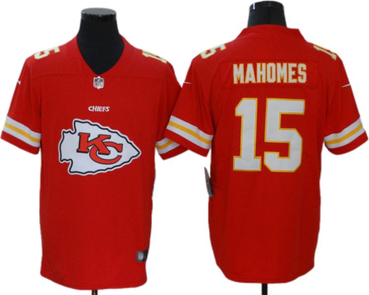 Fantastico! Jersey Jefes Kansas City Chiefs BORDADO Mahomes 15 Big Logo Rojo Talla XXL