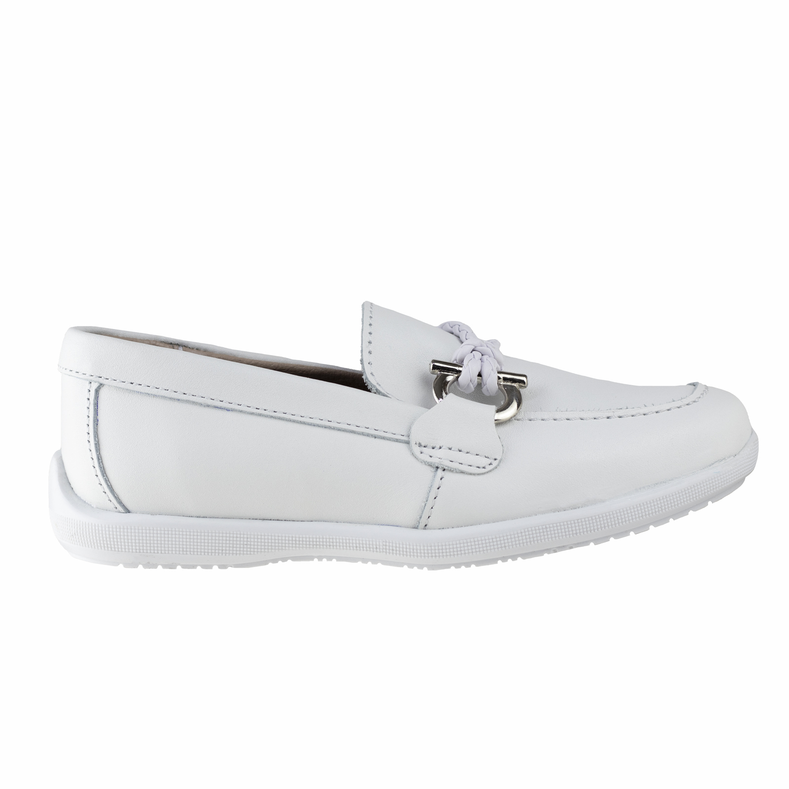 Mocasin Blanco Para Niños Semi Vestir Karsten 91512-a Confort
