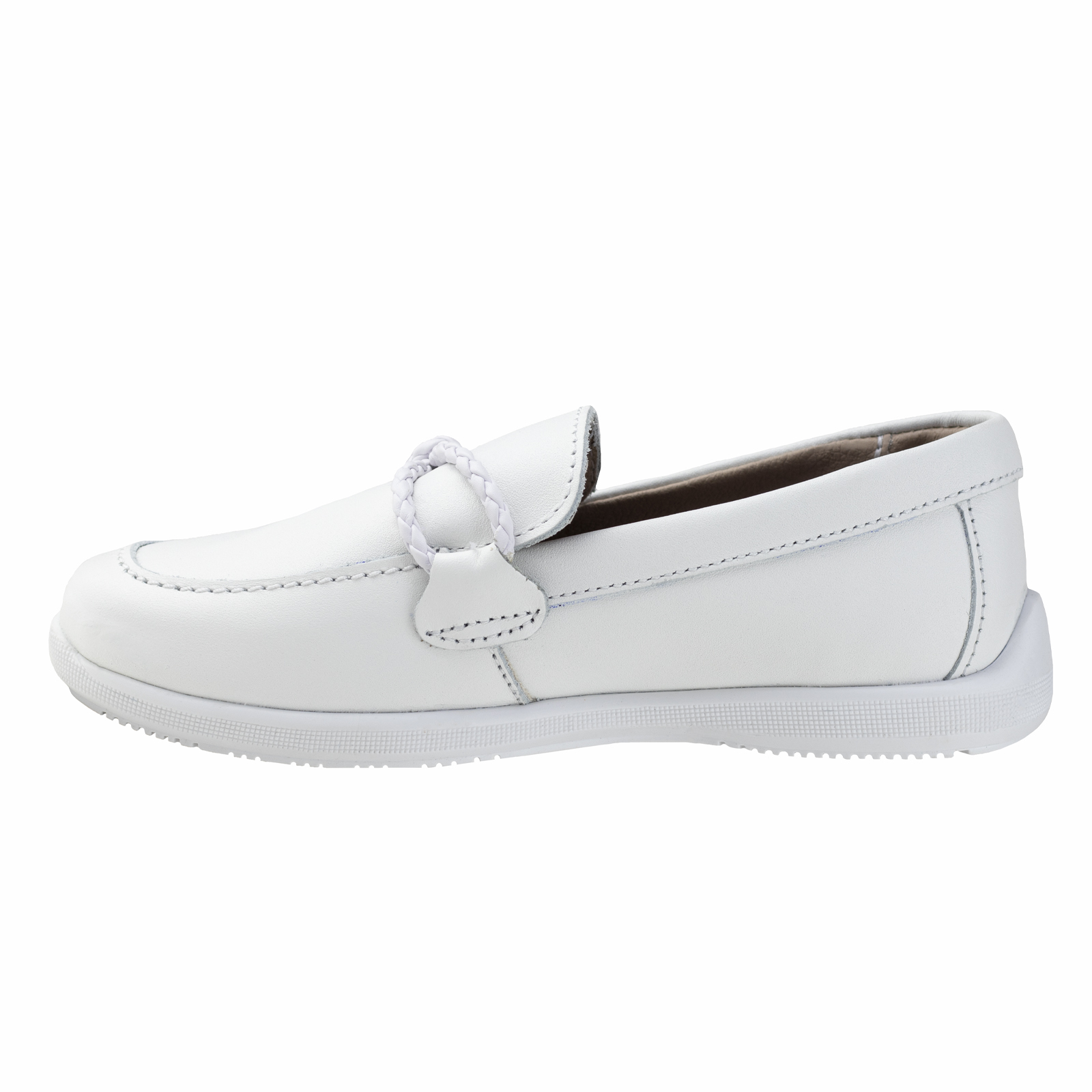 Mocasin Blanco Para Niños Semi Vestir Karsten 91512-a Confort