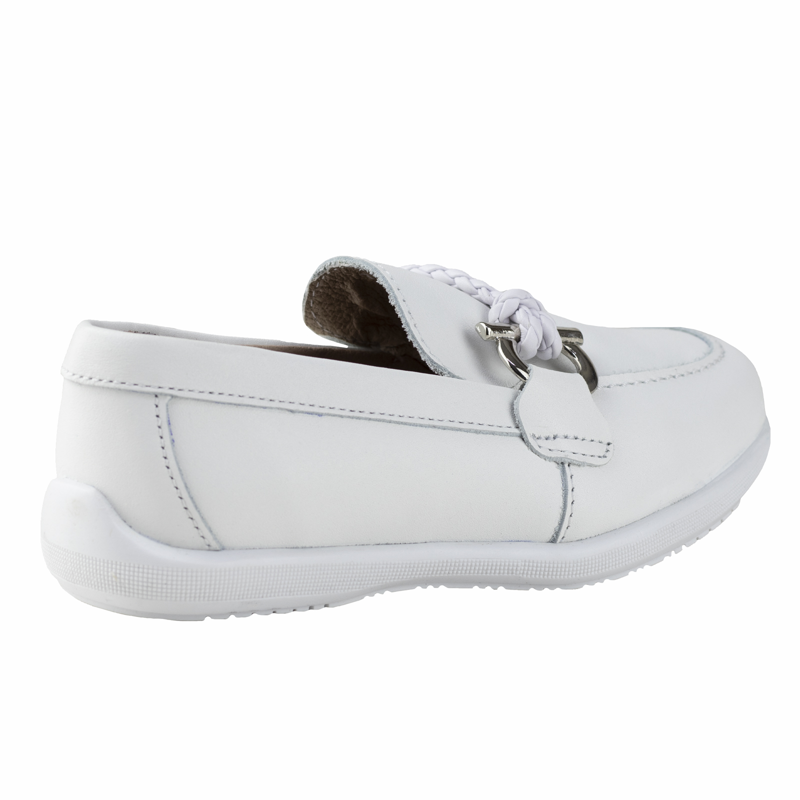 Mocasin Blanco Para Niños Semi Vestir Karsten 91512-a Confort