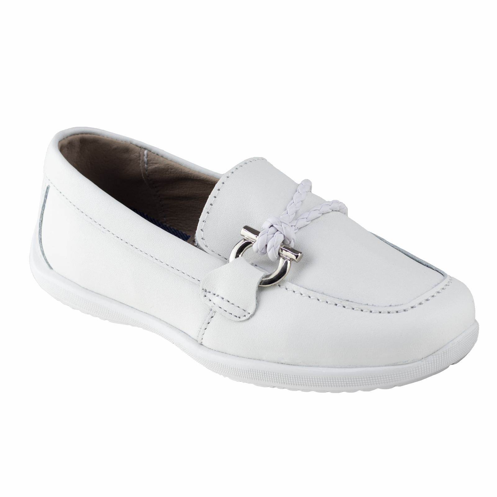 Mocasin Blanco Para Niños Semi Vestir Karsten 91512-a Confort