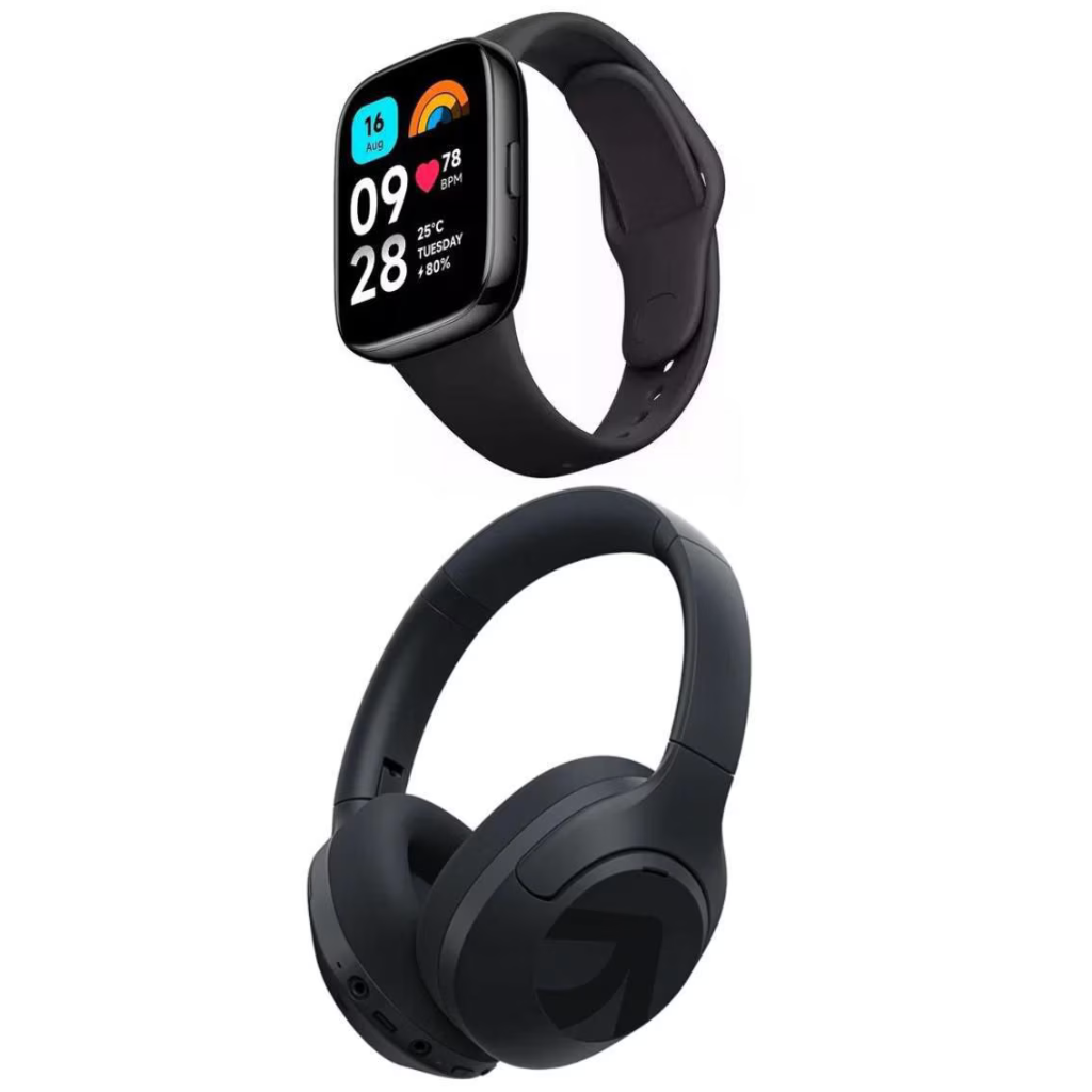 Combo Redmi Watch 3 Active y Audífonos Diadema Bluetooth Filwans H-Zero Hi-res