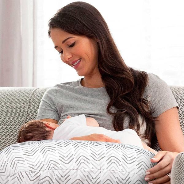 Cojin De Lactancia Boppy Pillow Gray cable stitches