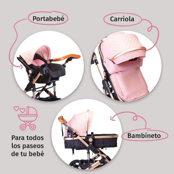 Carriola Starkids Galaxis Con Portabebé Rosa