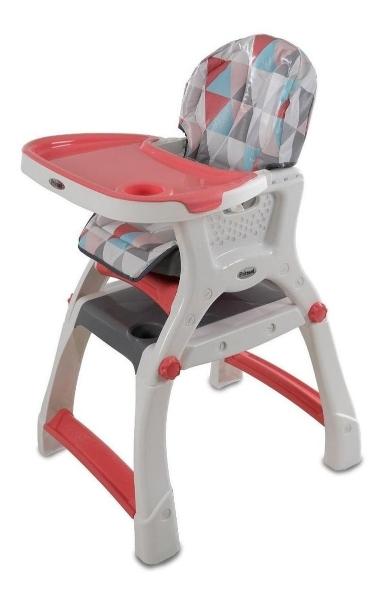 Silla Alta Periquera Prinsel Kinder City 2 En 1 Triángulos Coral