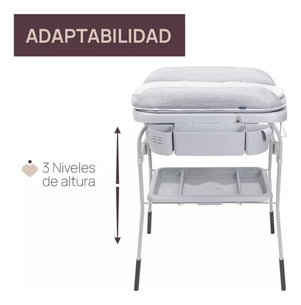 Bañera Bebe Chicco Cuddle & Bubble Cambiador Organizador Melange Grey
