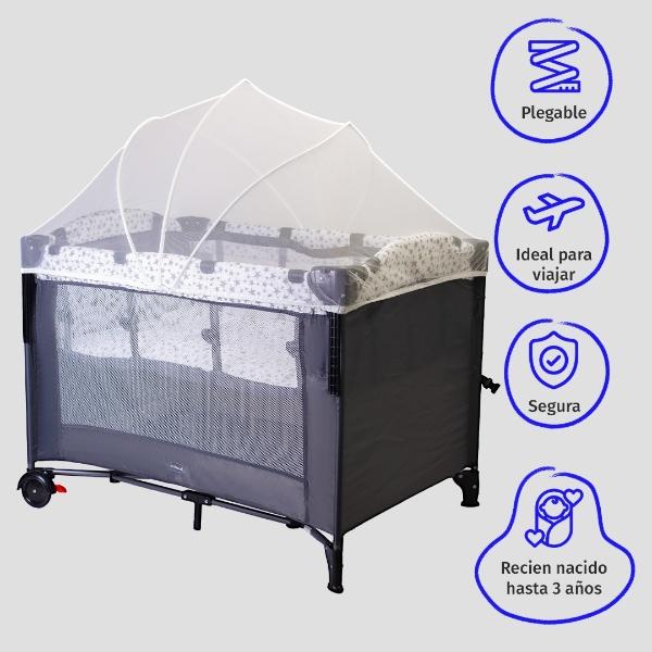 Cuna Bebe Corral Prinsel Baby Colecho En Mosquitero Negro