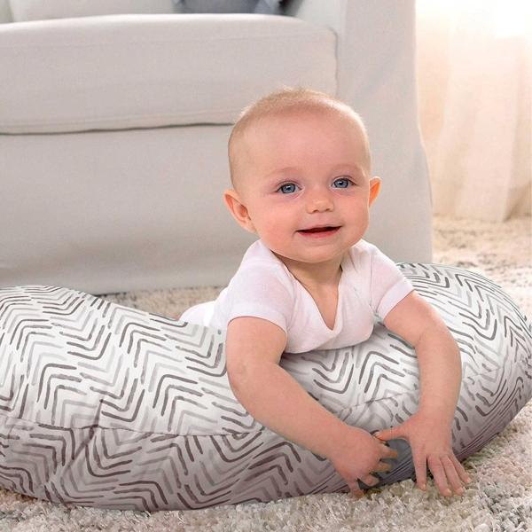Cojin De Lactancia Boppy Pillow Gray cable stitches
