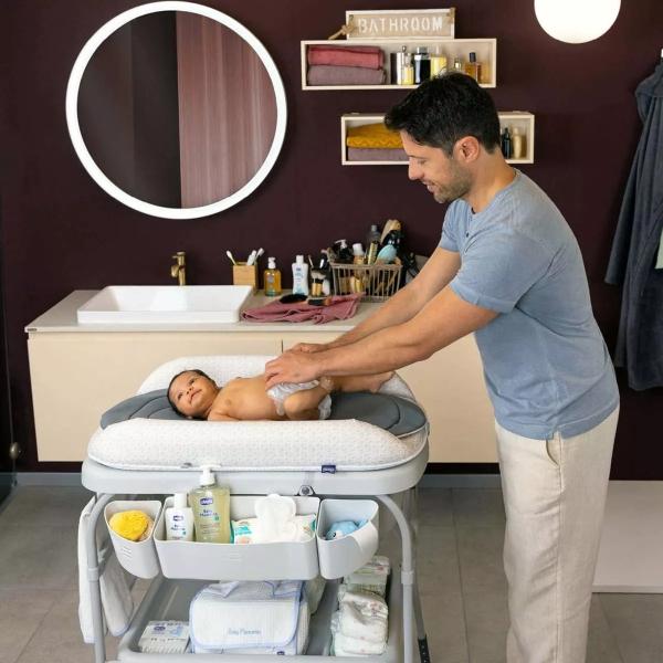 Bañera Bebe Chicco Cuddle & Bubble Cambiador Organizador Melange Grey