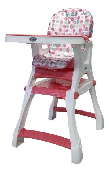 Silla Alta Periquera Prinsel Kinder City 2 En 1 Círculos Rosa