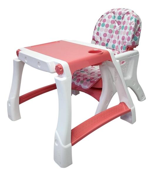 Silla Alta Periquera Prinsel Kinder City 2 En 1 Círculos Rosa