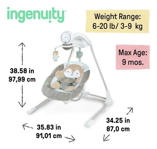 Columpio Para Bebé Ingenuity Inlighten Swing Mecedora Kitt
