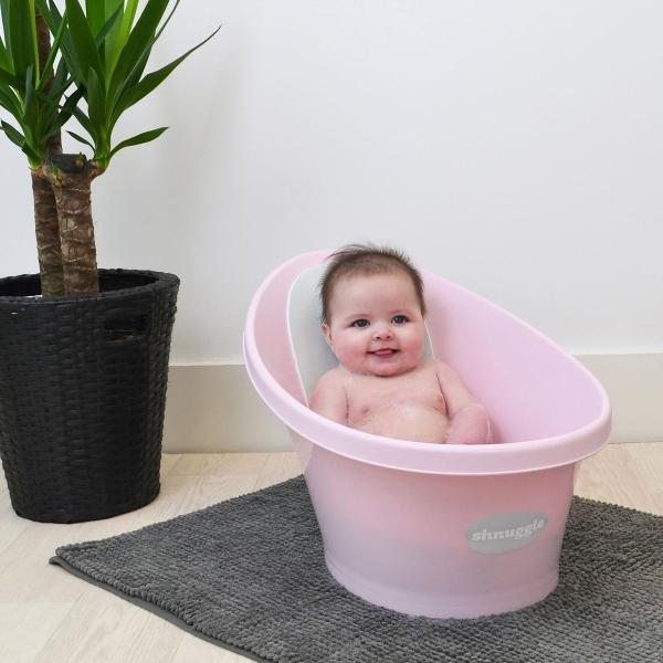 Bañera Tina Shnuggle Con Tapon 0-12m Rosa Blossom