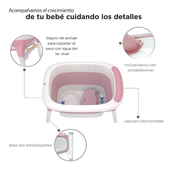 Cuna Corral D Bebe Dreams 2 Niveles Juguetero Rosa