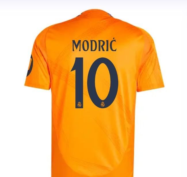 Nuevo! Jersey Real Madrid 2024/2025 Naranja Visitante Modric 10