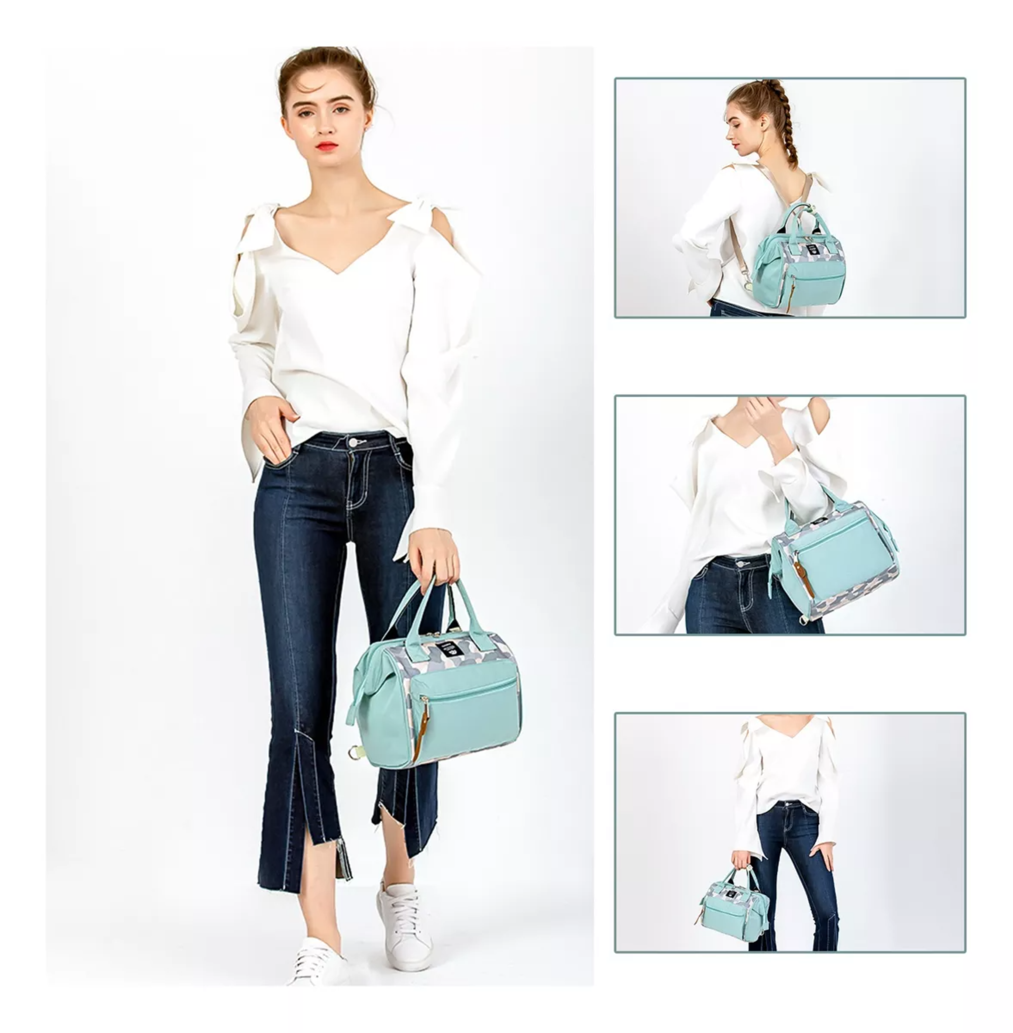 Mochila Pañalera De Mano Multiusos Para Artículos De Bebés