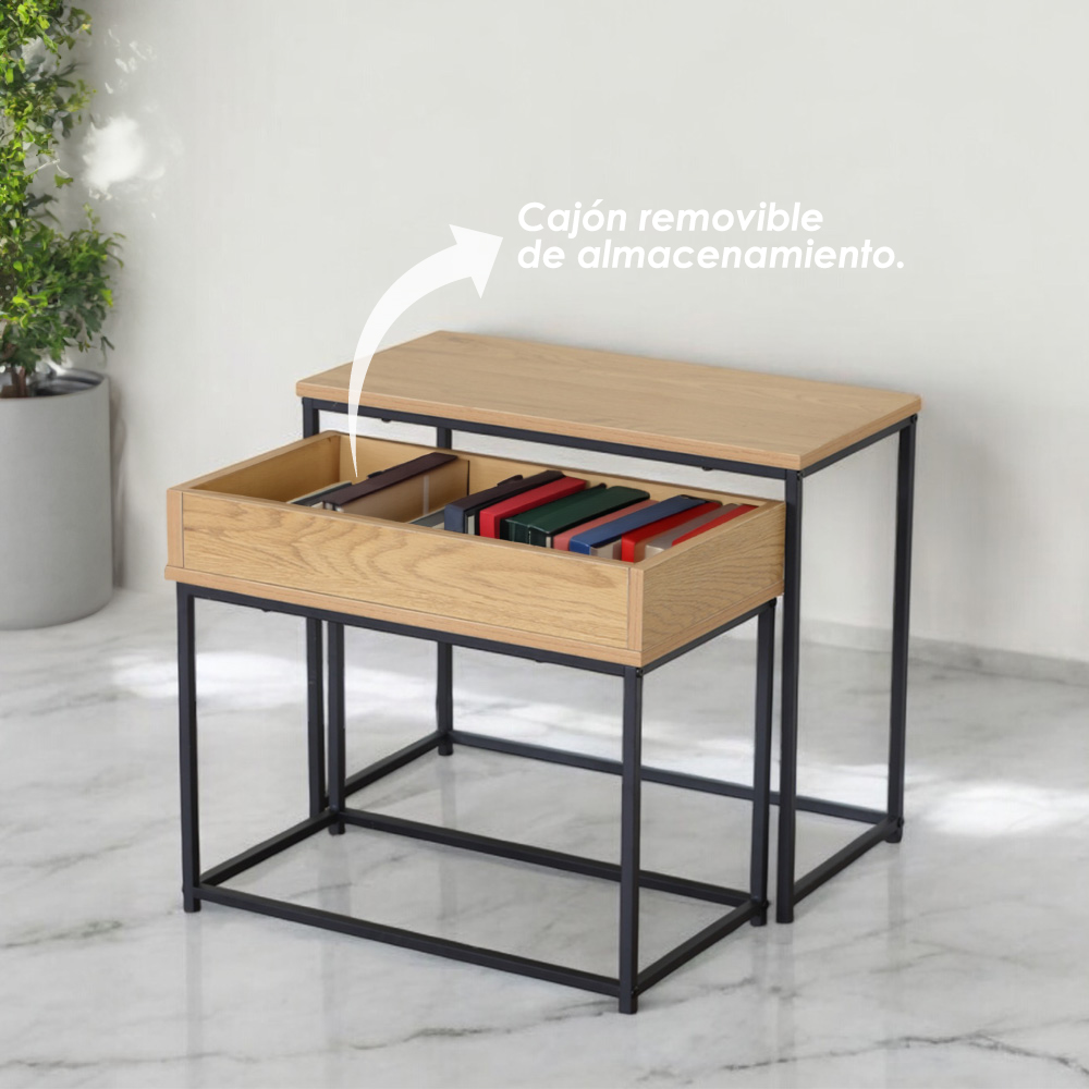 Ilios Innova | Mesa Auxiliar con Cajón Removible Con un diseño versátil